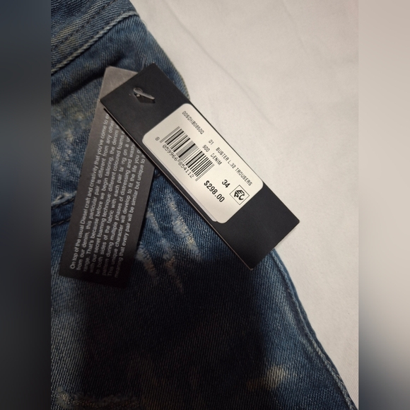 Diesel Industry Men's Relaxed Fit Blue Jeans.size 34 - Picture 9 of 10